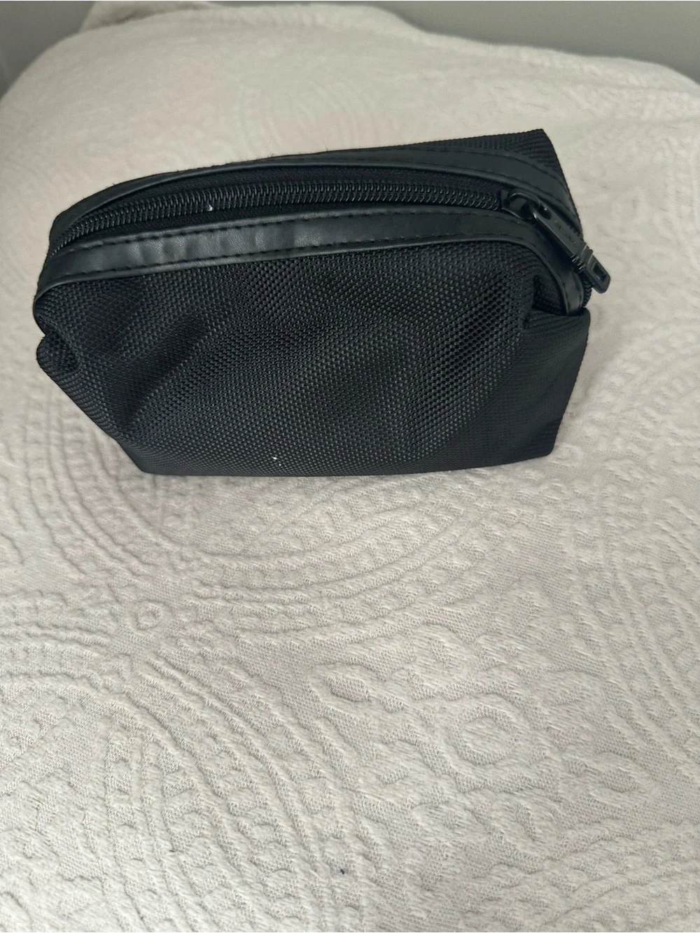 Tumi Black Textured Nylon Small Toiletry Bag!